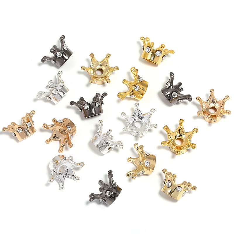 Wholesale 50pcs Three-dimensional Dot Diamond Small Crown Beaded Diy Alloy Accessories ACC-BDS-BLG052