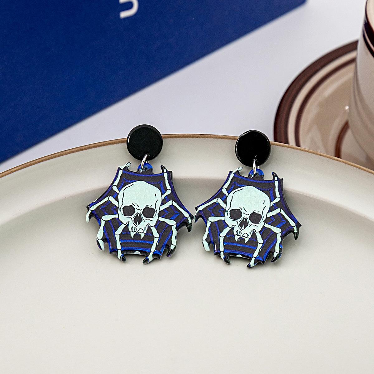 Wholesale Halloween Horror Skull Bandage Pumpkin Head Acrylic Earrings ACC-ES-ZhuiWo007