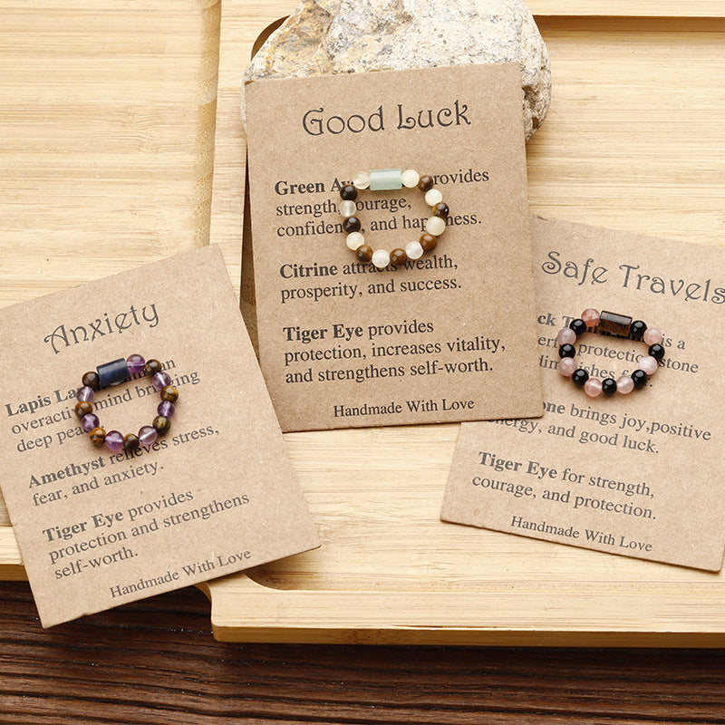 Wholesale Natural Stone Beaded Elastic Ring Handmade Bracelet