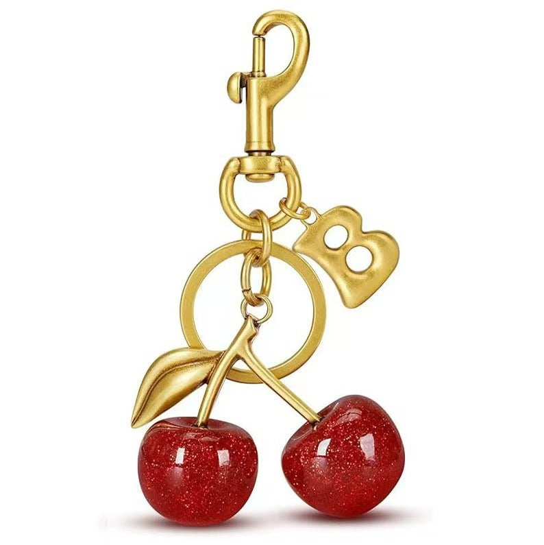 Wholesale Cherry Bag Charm Keychain Trendy Car Key Accessory Stylish Gift For Women Boutique Resale