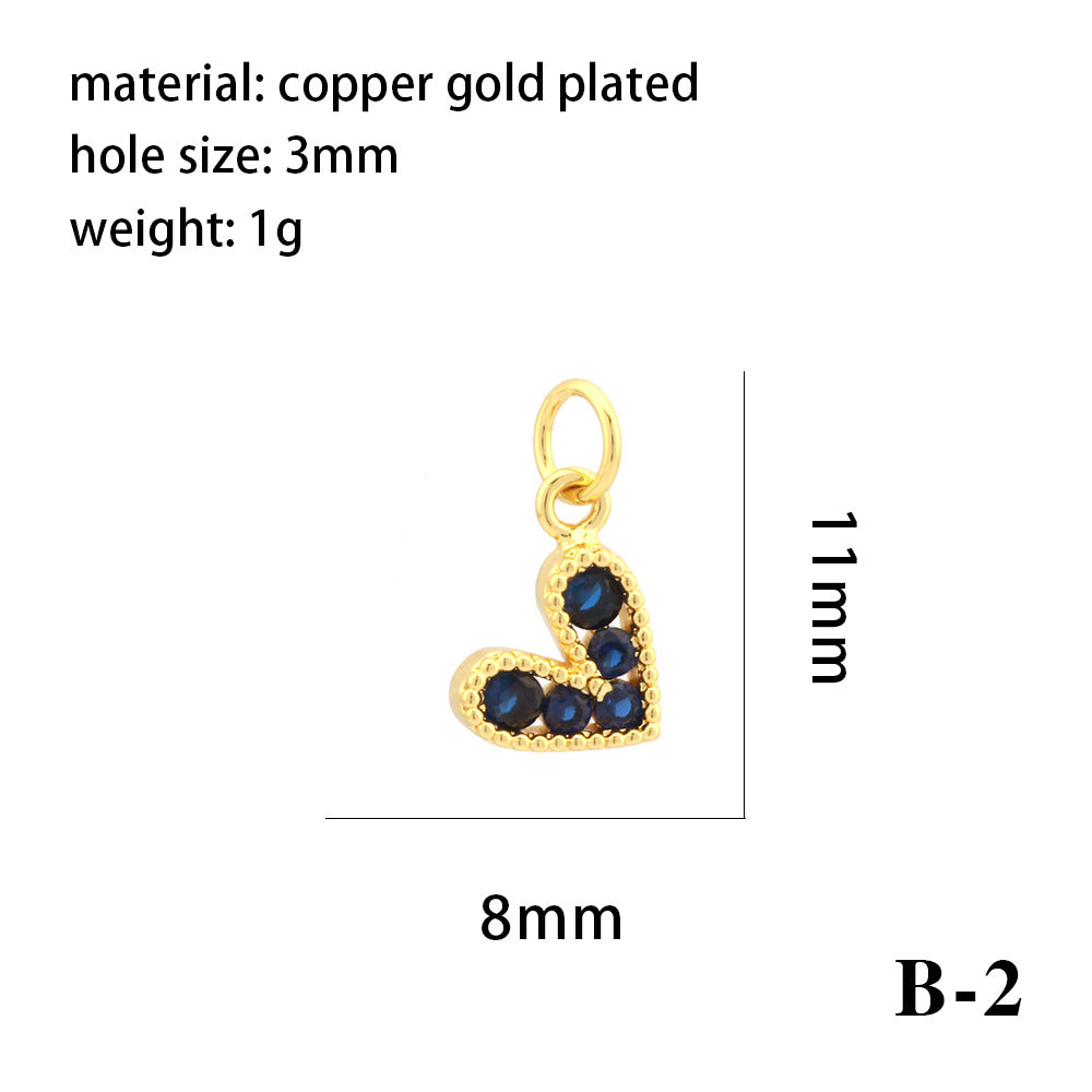 Wholesale 18K gold-plated color-preserving micro-inlaid zirconium heart-shaped pendant