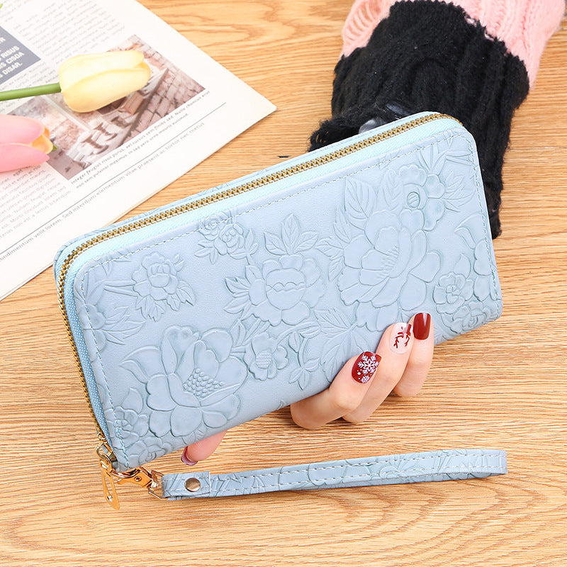 Wholesale long zipper clutch large mobile phone bag wallet