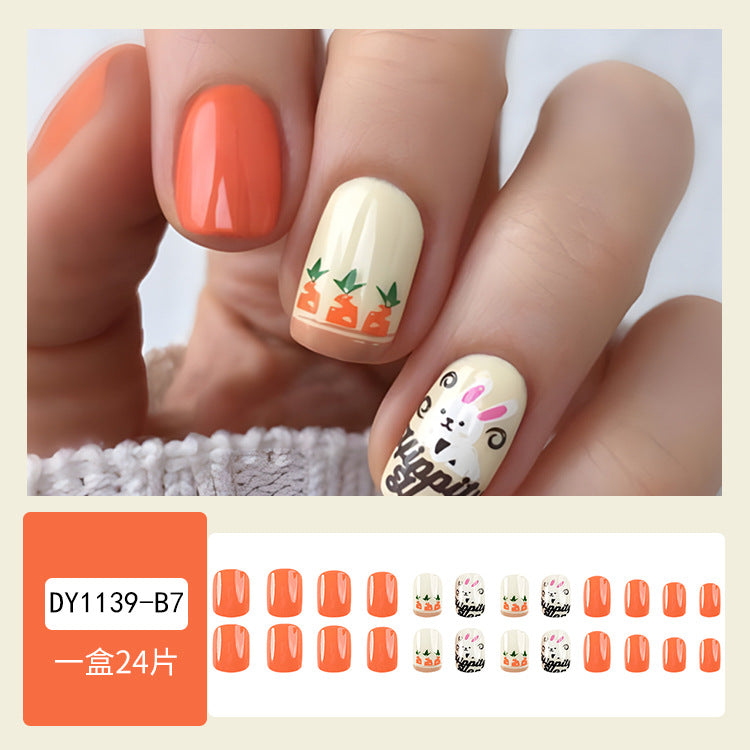 Wholesale 24 Pieces/box Easter Nails Kits Nail Stickers ACC-NS-QXJ005