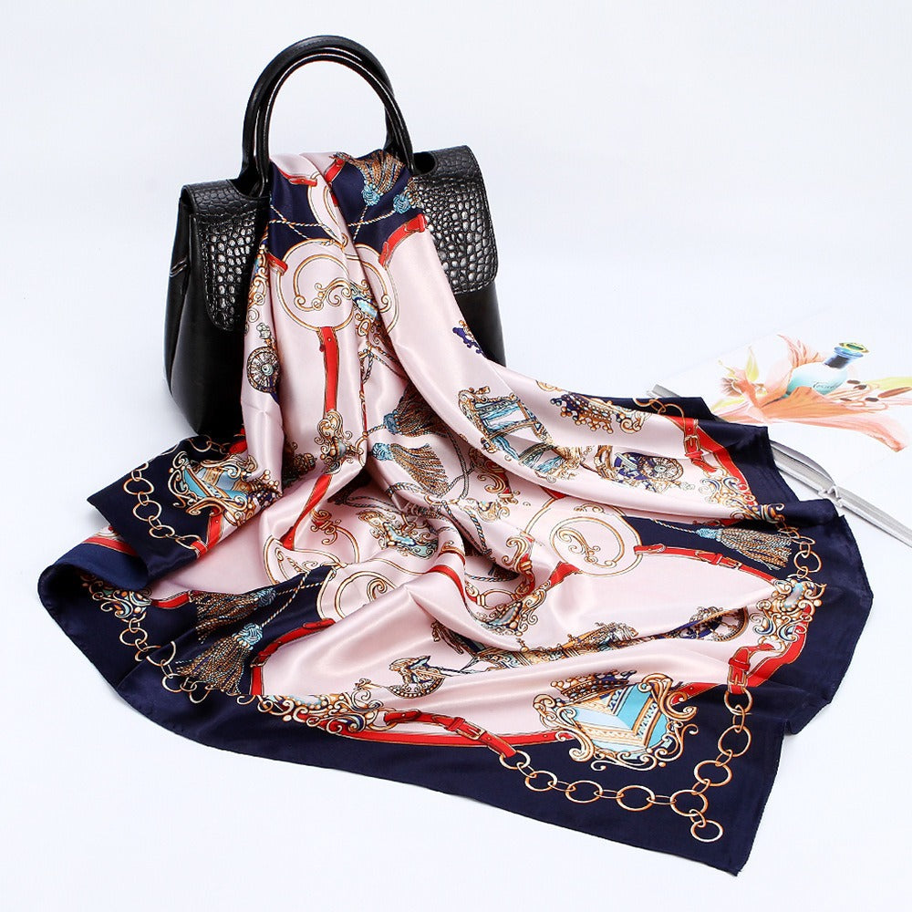 Wholesale 90cm Printed  Silk Women' s Large Square Scarf