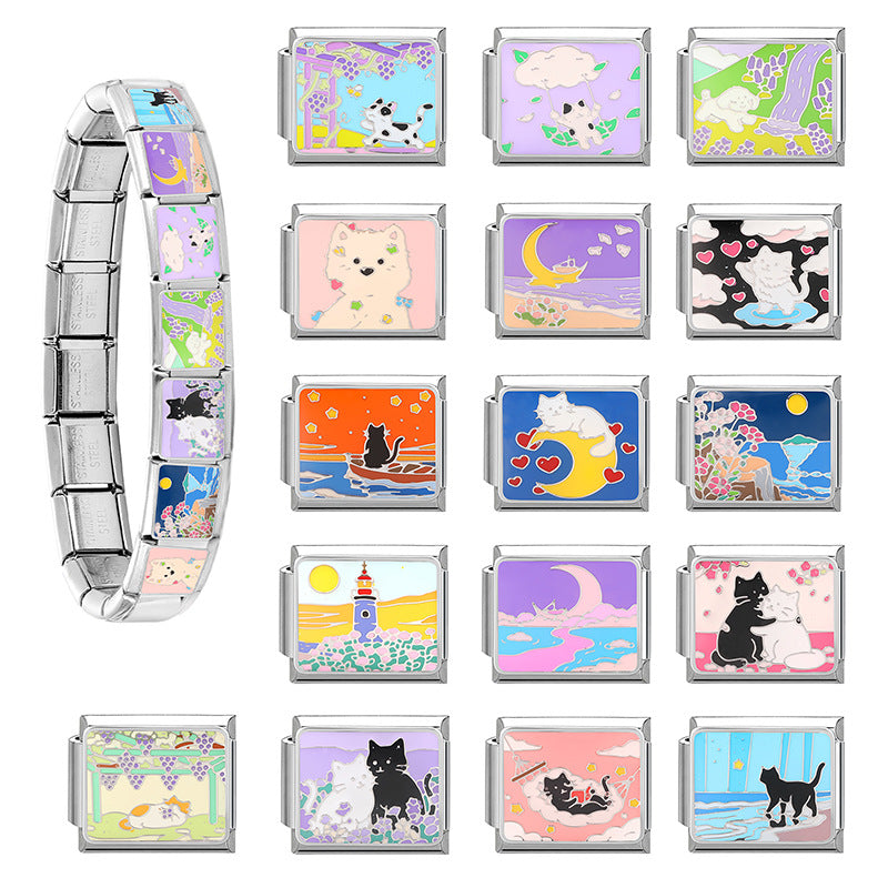 Wholesale Italian modular bracelet cartoon pet DIY