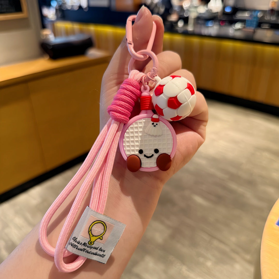 Wholesale Cartoon Badminton Racket Keychains