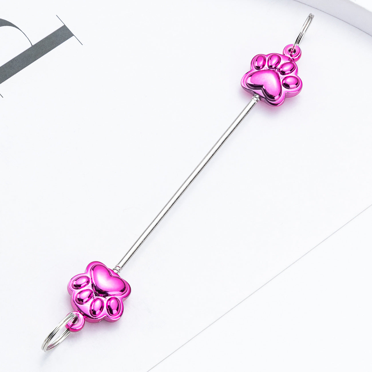 Wholesale Creative DIY multi-color cat paw  keychain