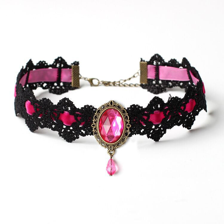 Wholesale Gothic Vintage Punk Lace Choker Necklace Alloy Jewelry Accessory Gift