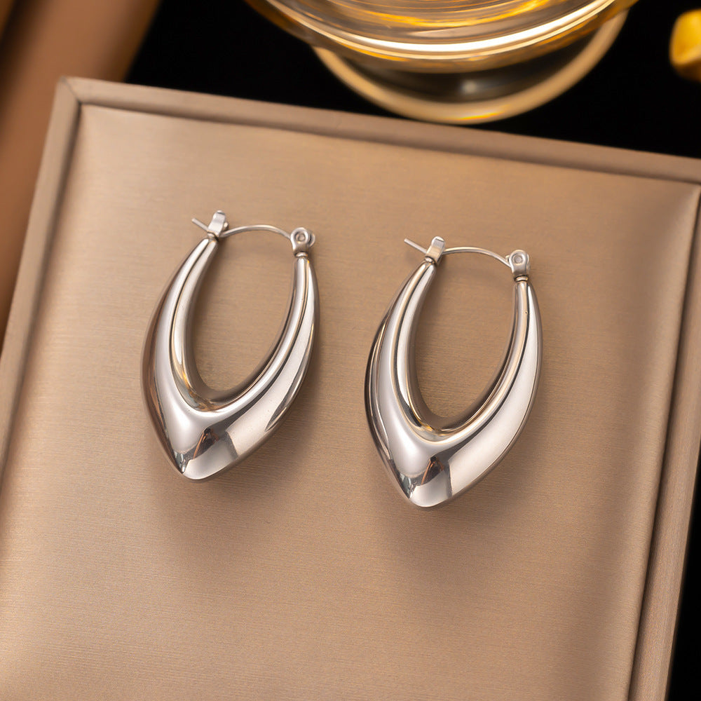 Wholesale 18K Gold Plated Earrings Titanium Steel Earrings Hollow Earrings ACC-ES-Qinzhe001