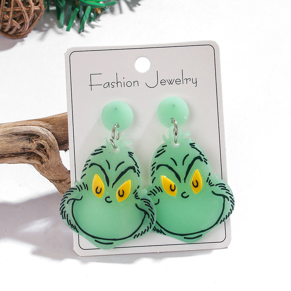 Wholesale glow-in-the-dark acrylic earrings
