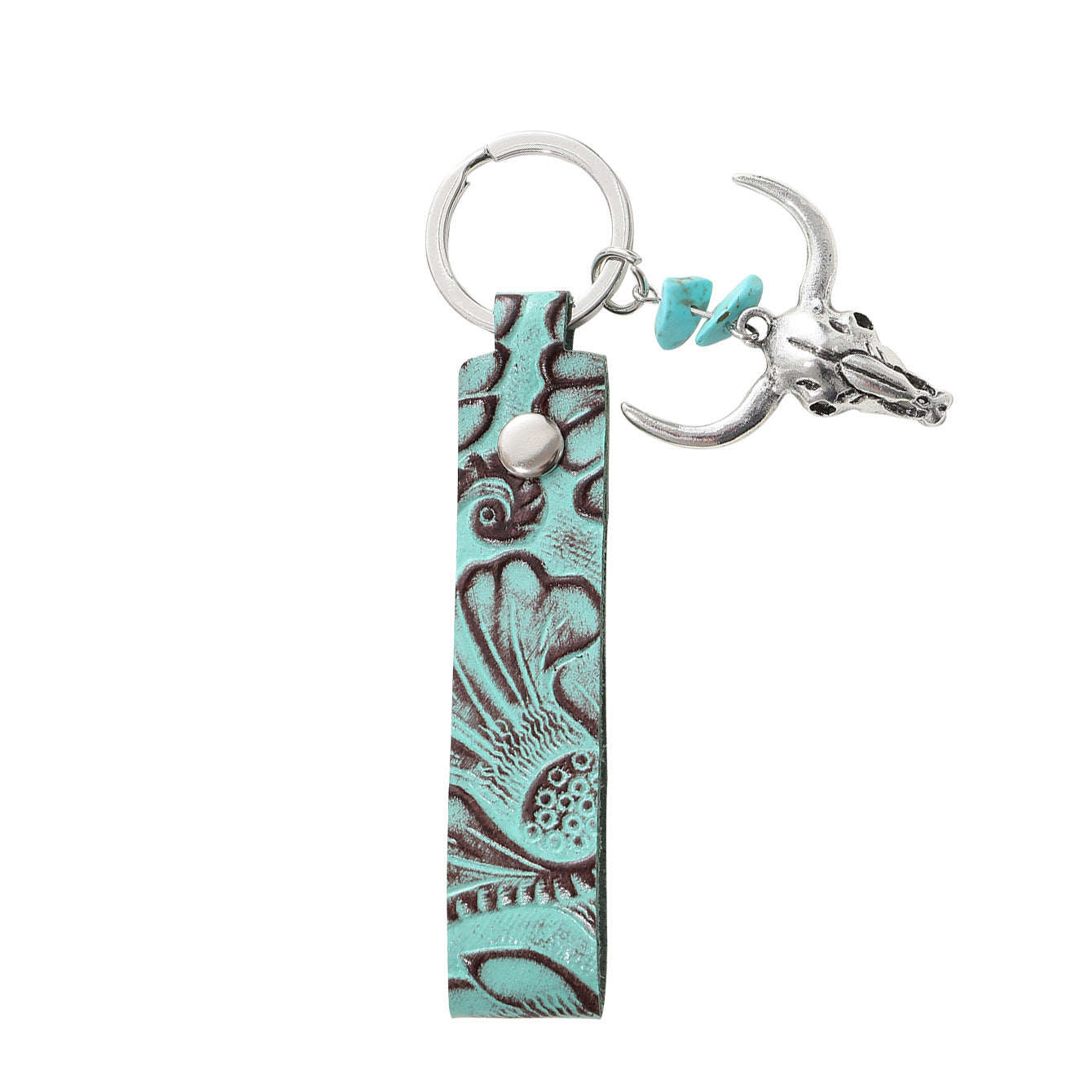 Wholesale Brown Leather Pattern Keychains ACC-KC-LuoKun002