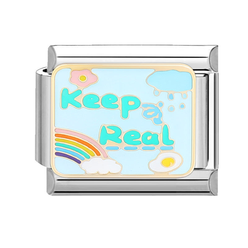 Wholesale Italian Beaded Bracelet 9mm DIY Splicing Removable Yellow Cartoon Series Stainless Steel Combinable Bracelet