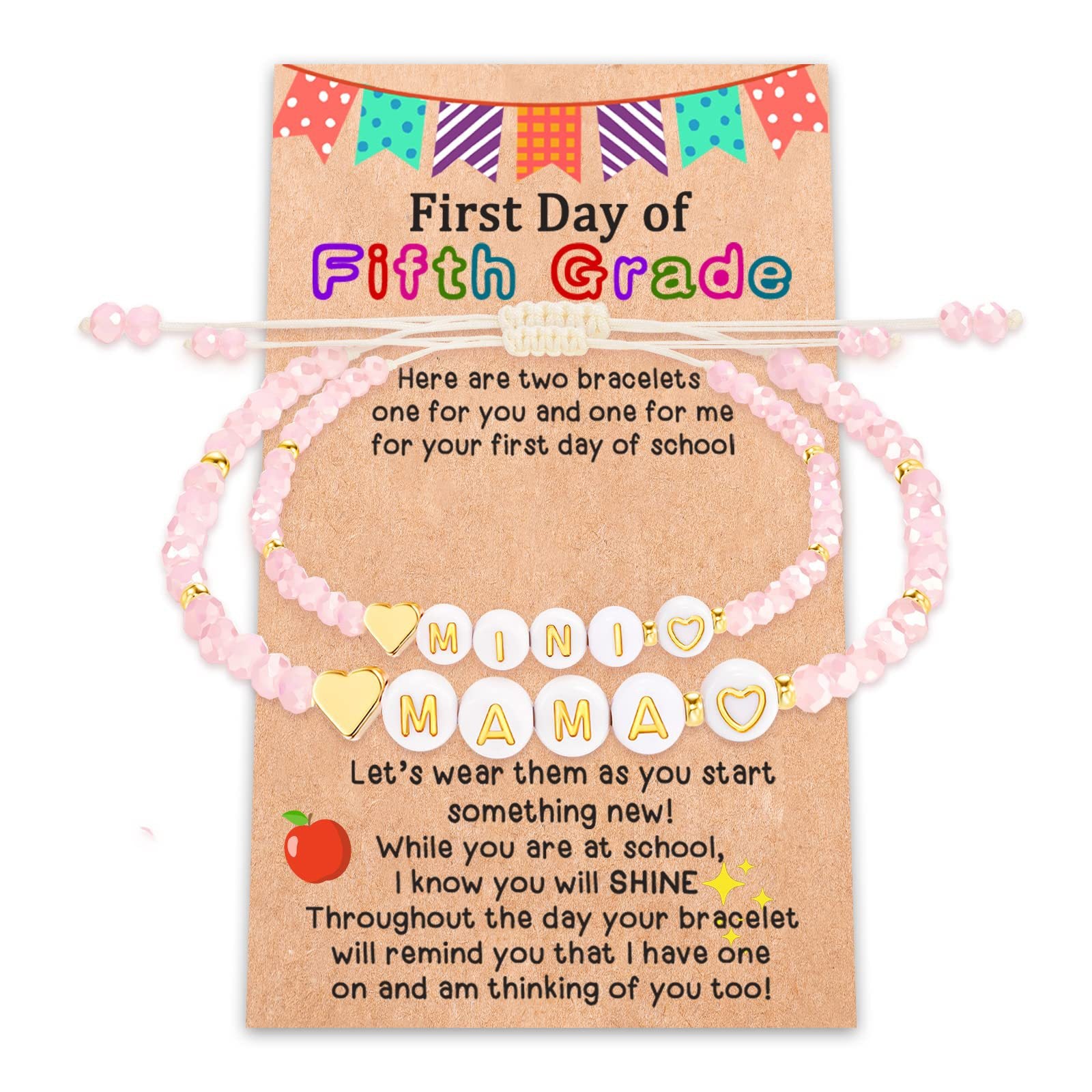 Wholesale Open School season Bracelet Pink Diamond beads love pendant hand-woven adjustable bracelet