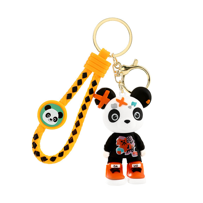Wholesale Cartoon Graffiti Resin Panda Series Keychains ACC-KC-HongLei002
