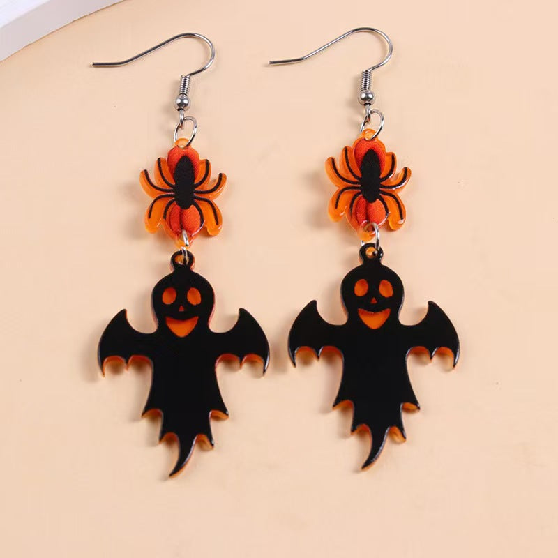 Wholesale  Acrylic Heart Skeleton Dangle Earrings for Women Party Wear Fashion Accessory