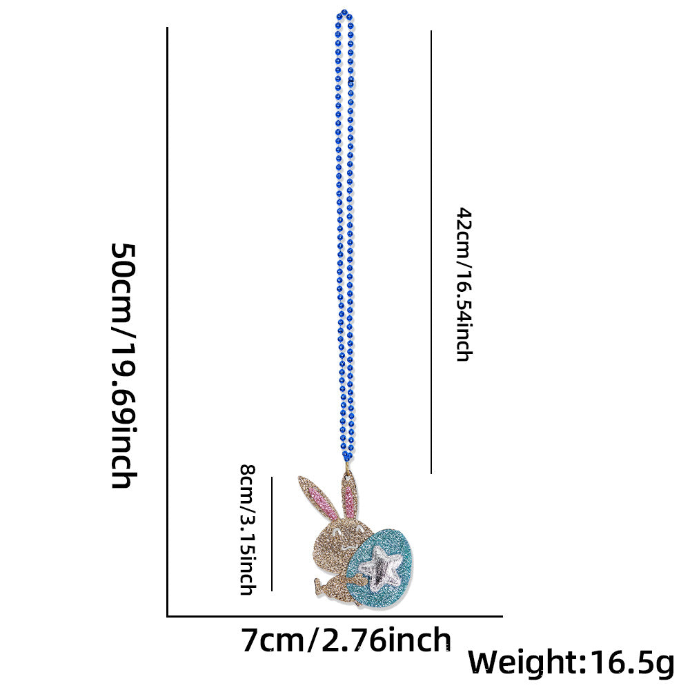 Wholesale  Easter necklace Spring family party photo decorations rabbit egg party electroplating bead chain