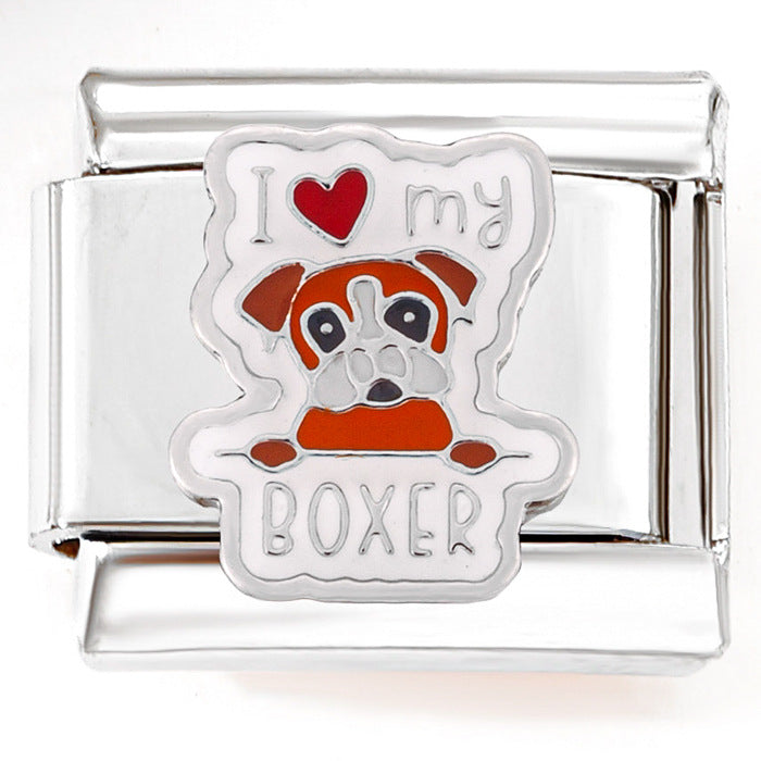 Bracelet de charme italien en gros 9 mm DIY SPLICAGE MIGN DOG BRACILAGE D'ACIER SECTIONNEL