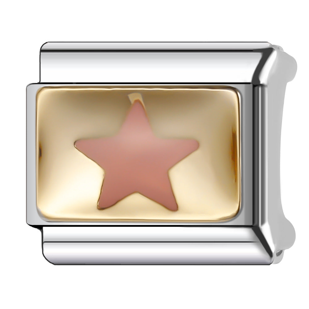 Wholesale Italian Charm Bracelet 9mm DIY Splicing Sun and Star Series Stainless Steel Composable Bracelet