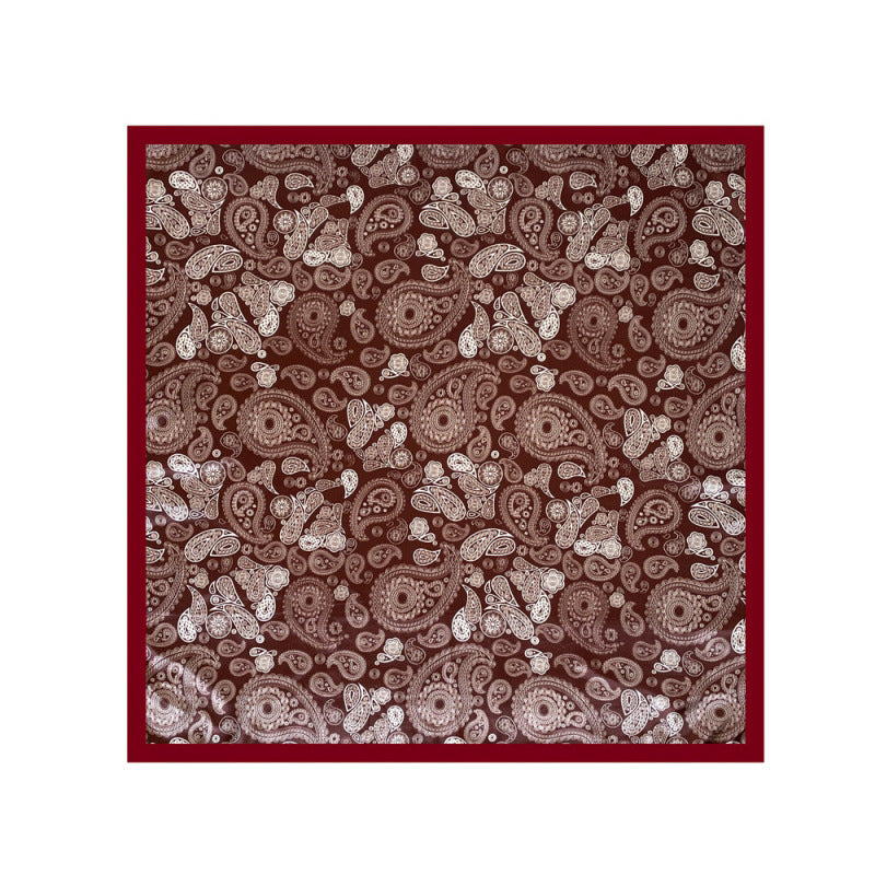 Wholesale Cashew Printed Head Scarf Women' s Silk Scarf 90cm Scarf