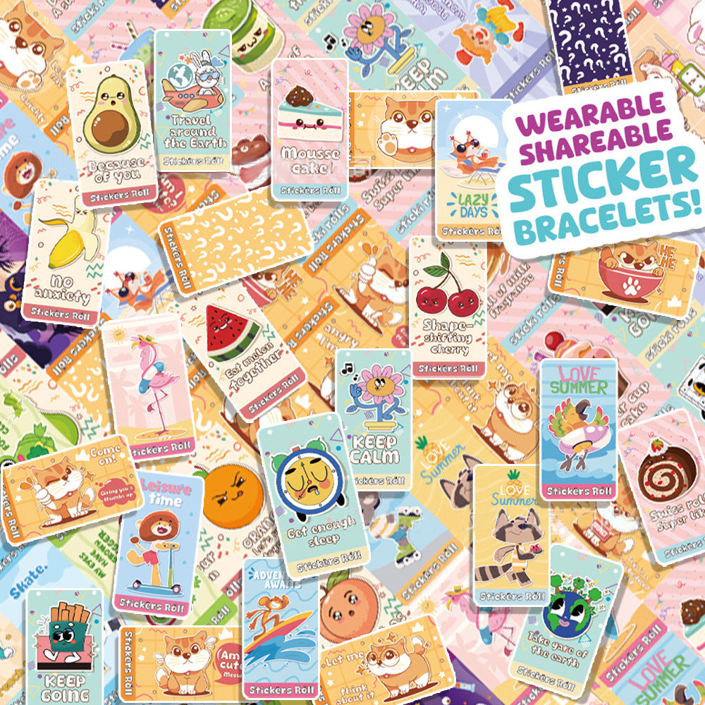 Wholesale Children' s Sticker Bracelet DIY Blind Box Tear Sticker Beaded Bracelet suit