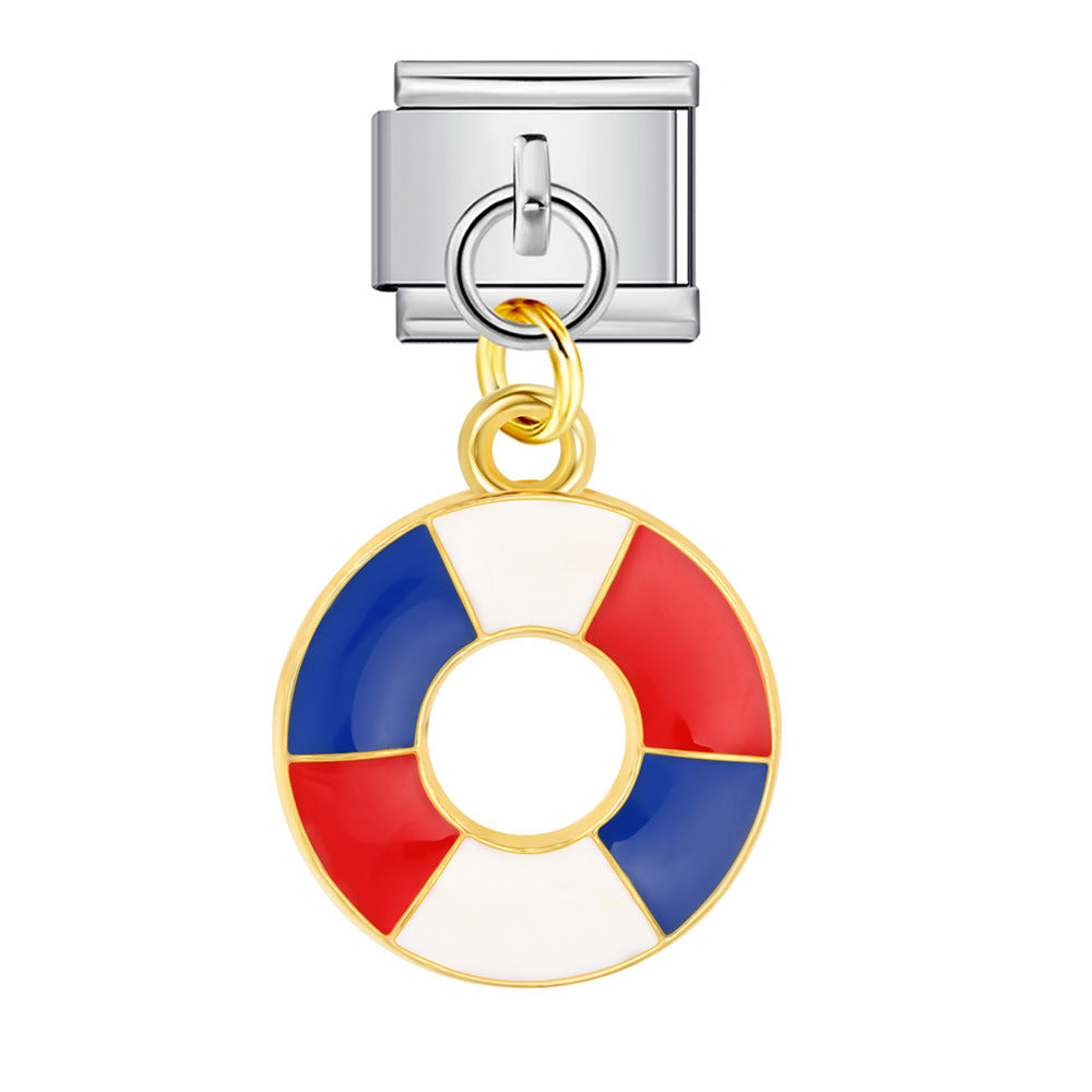 Wholesale Italian Charm Bracelet 9mm DIY Independence Day   Creative Stainless Steel Composable Bracelet