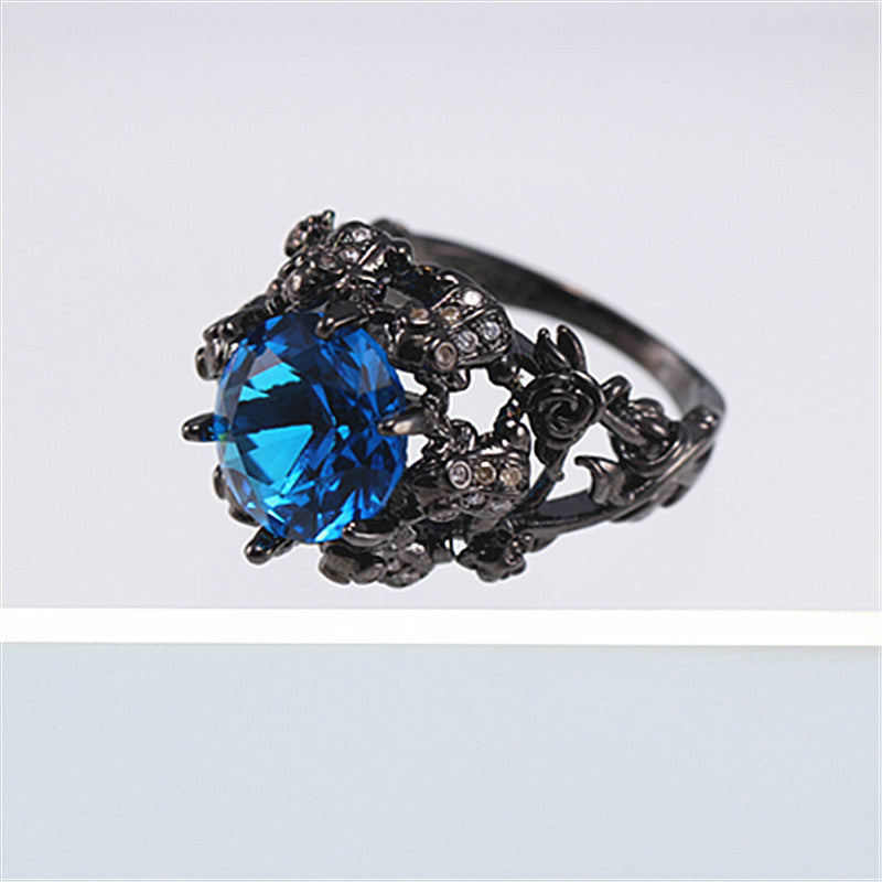 Wholesale Gothic Frog Sapphire Ring Trendy Couple Gift Fashion Accessory