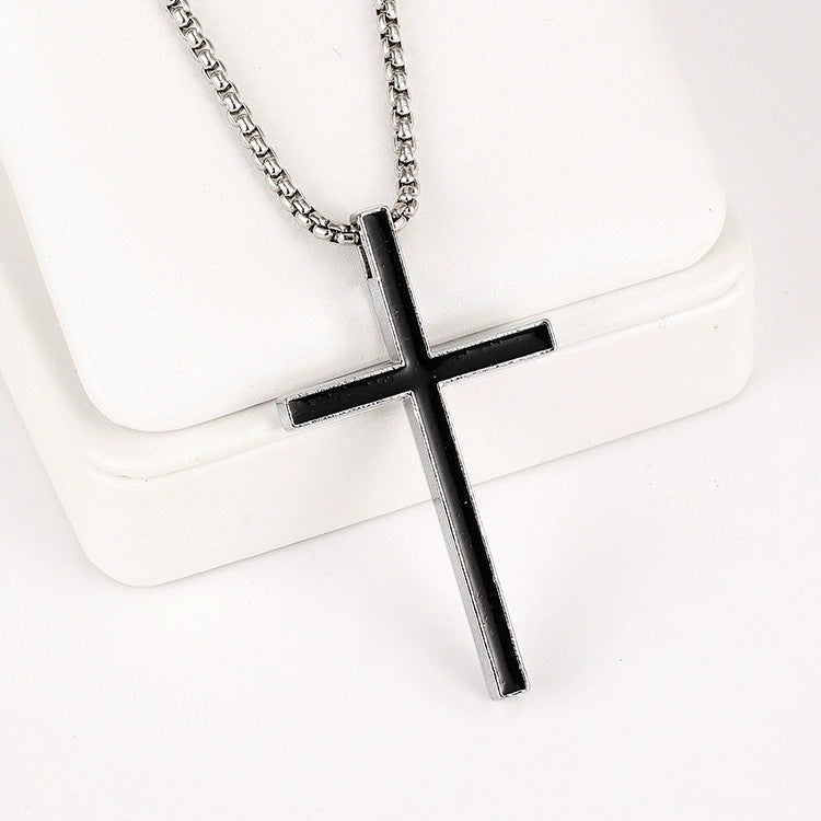 Wholesale Titanium Steel  Cross Necklace  Hip-Hop All-Match Pendant Necklaces