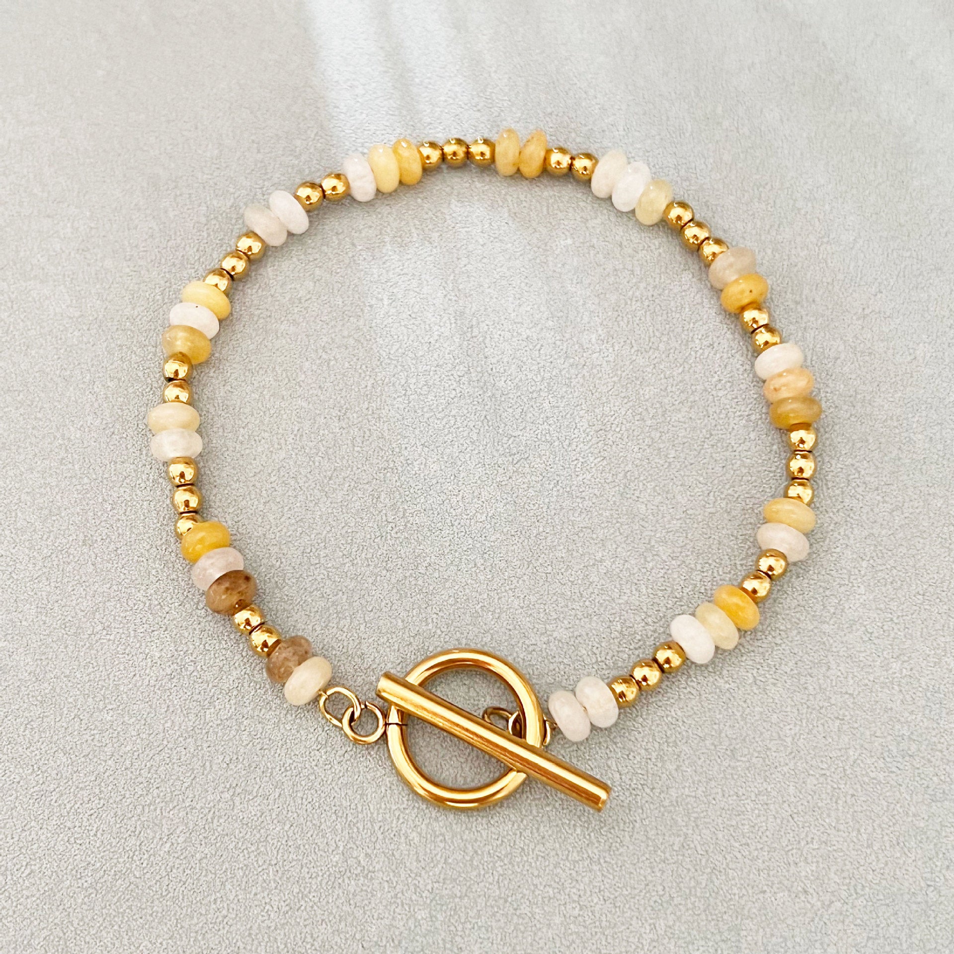 Wholesale Stainless Steel Natural Stone Handmade Beaded Bracelet Bohemian Style Fashion Accessory
