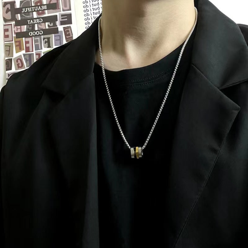 Wholesale men's titanium steel small waist long necklace