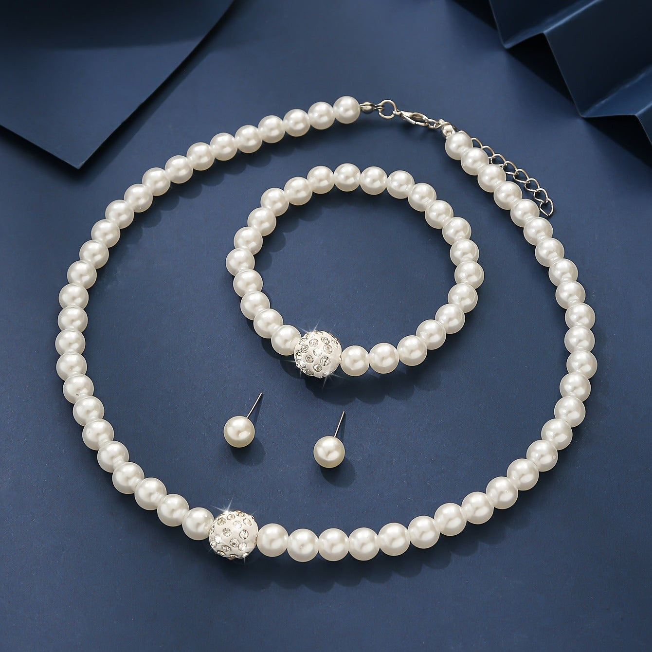 Wholesale Flower Shape Resin Jewelry Set Necklace Earrings Bracelet With Pearl Accent Trendy Fashion Accessory For Women Boutique Resale