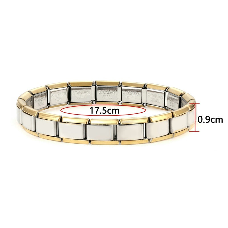 Wholesale  Italian Modular Bracelet 9mm DIY Splicing Removable Titanium Steel Round Bracelet