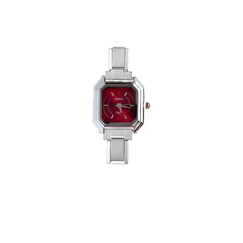 Wholesale Wine Red Square Modular DIY Quartz Watch for Women Fashion Accessory Gift