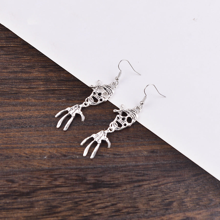 Wholesale Vintage  Palm Skull Pendant Earrings