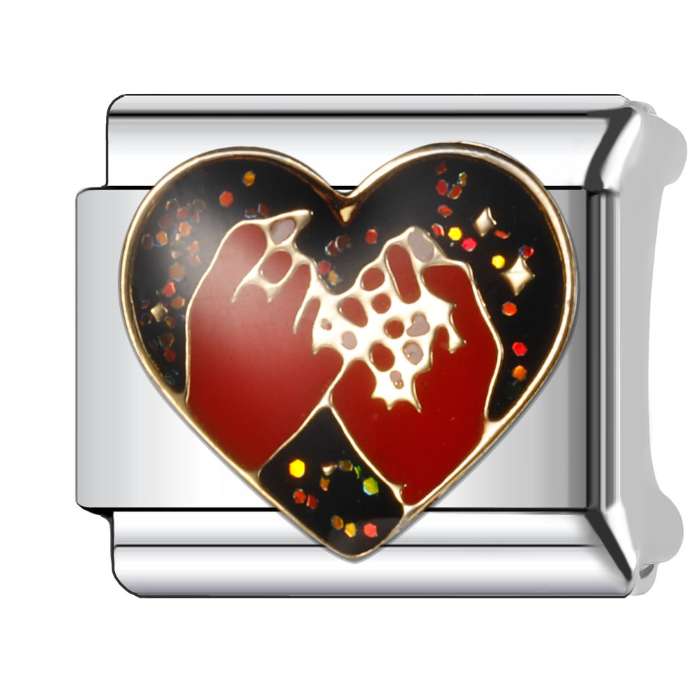 Wholesale Italian Charm Bracelet 9mm DIY Splicing Creative Pattern Stainless Steel Composable Bracelet