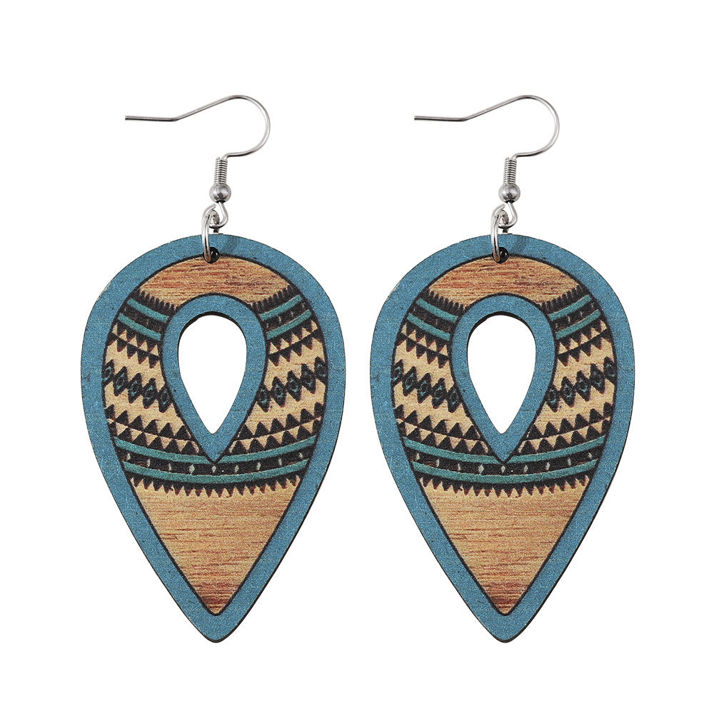 Wholesale personalized Aztec earrings Mother's Day gift Western Denim goat earrings