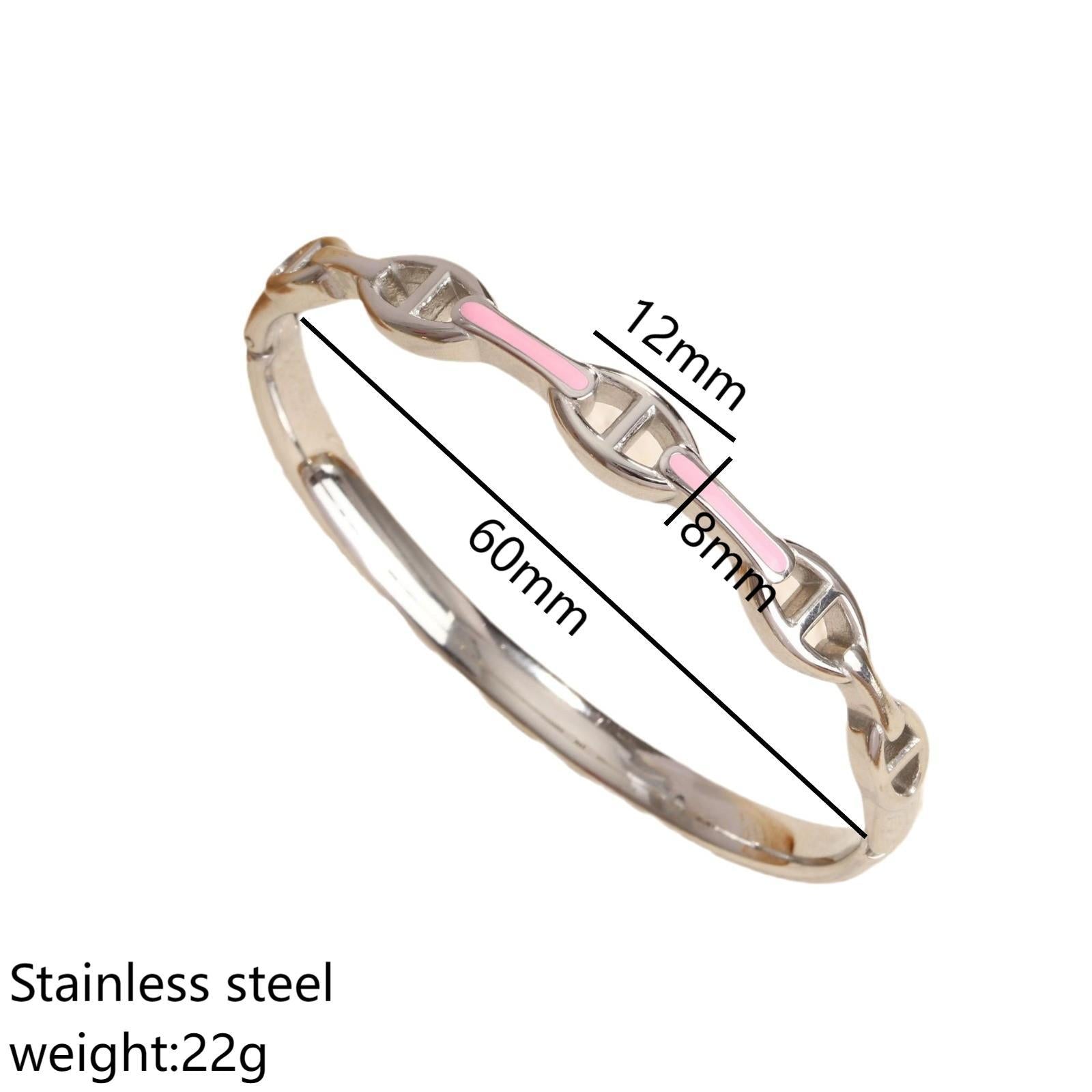 Wholesale Enamel Titanium Steel Bracelets for Women,  Light Luxury Autumn and Winter Accessories ACCVIP