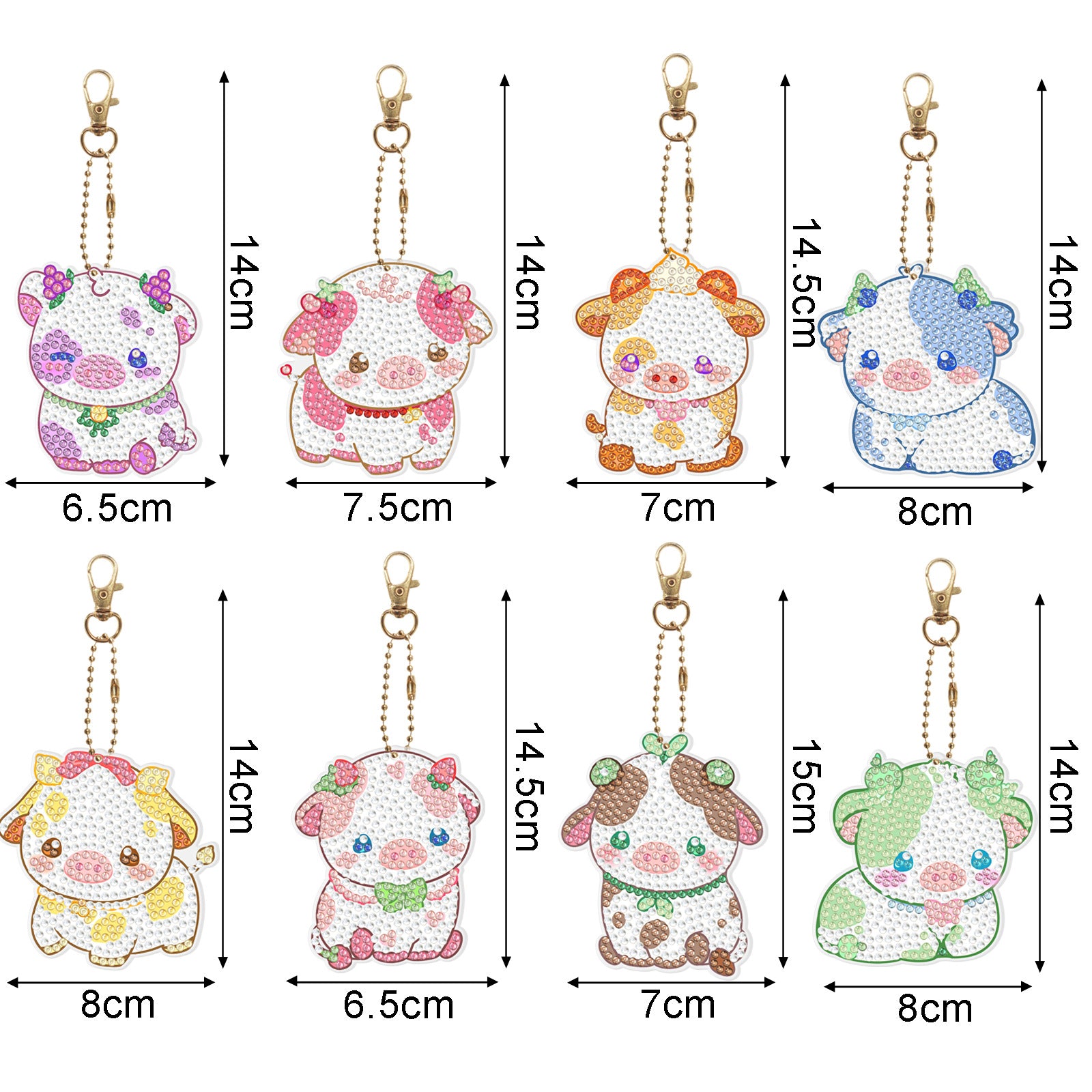 Wholesale Acrylic Cute Small Animal Dot Diamond Painting Custom Keychains ACC-KC-XingNa002
