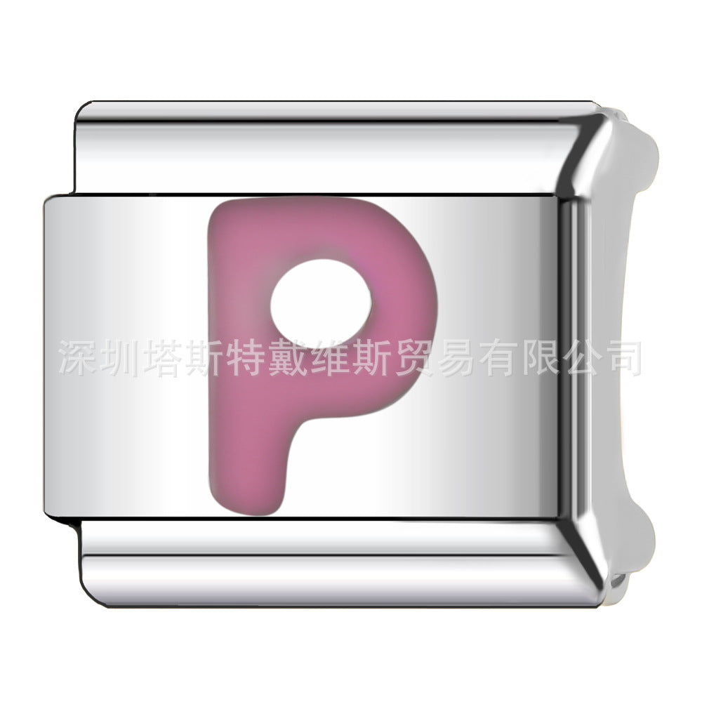 Wholesale 9mm Italian Charm Starter Bracelets DIY square Single Section Creative Stainless Steel Composable Bracelet