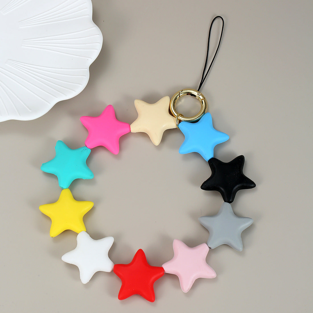 Wholesale Colorful Silicone Star Cute Wristlet Keychain