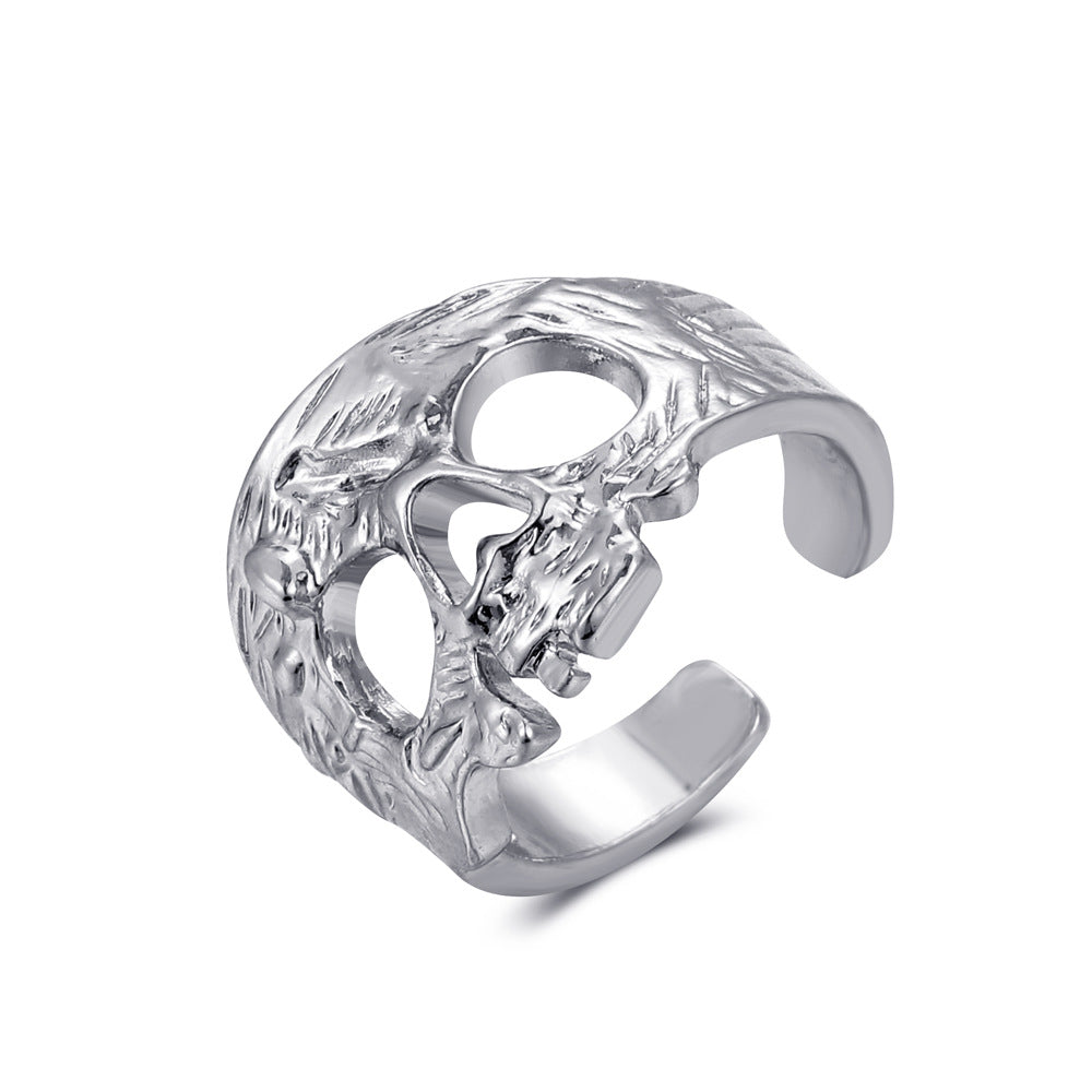Wholesale Gothic Ghost Face Ring -  Geometric Fashion Accessory,  Adjustable Jewelry Gift