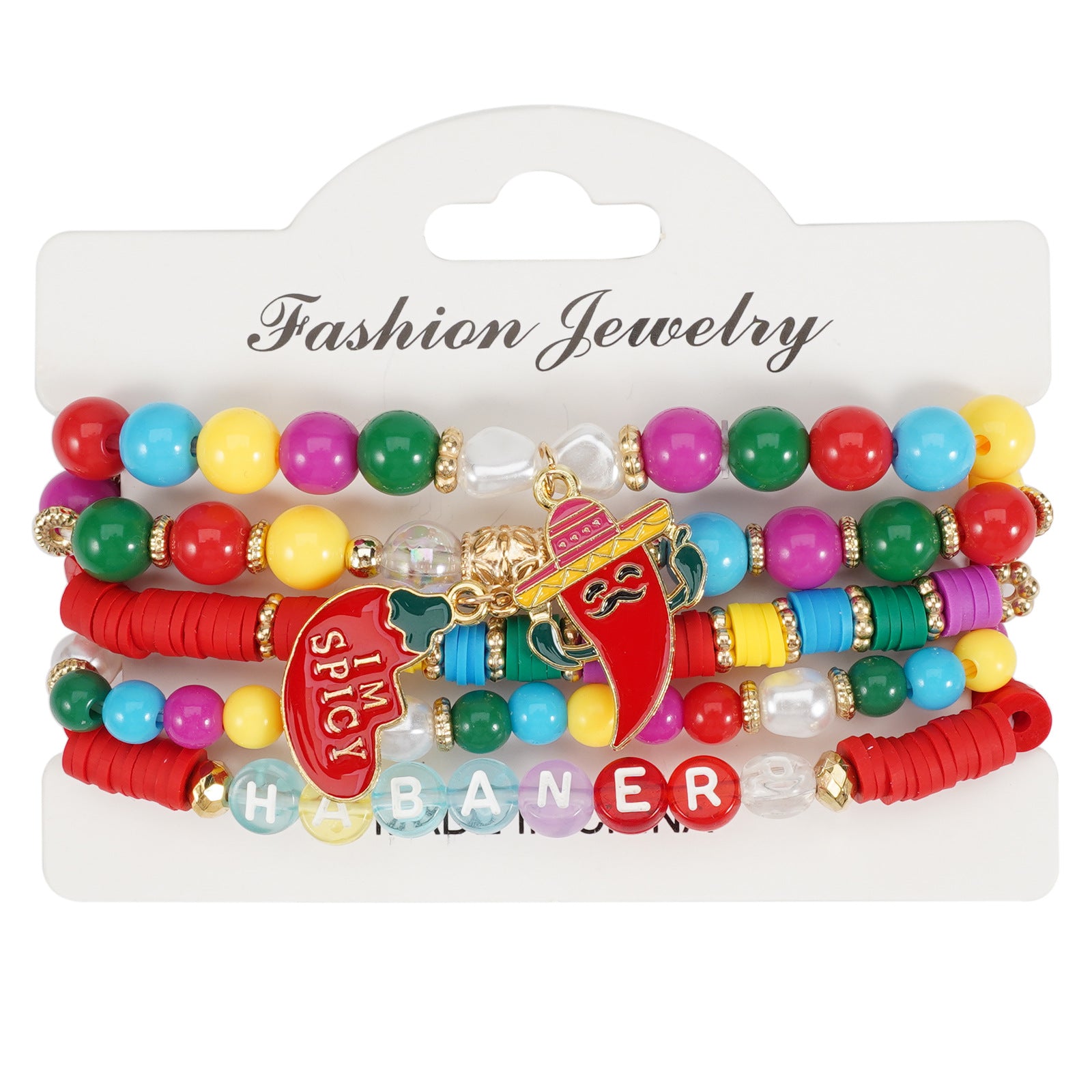 Wholesale Mexican Chili Festival Bracelet Cinco De Mayo Mexican Festival Party Beaded Stretch Bracelet