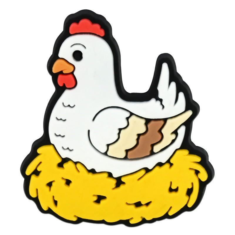 Decorazione casuale all'ingrosso della fibbia della scarpa in gomma morbida in PVC da fattoria da 100 pezzi