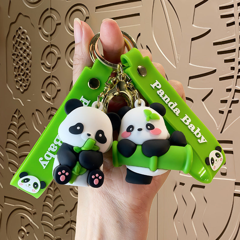 Wholesale Cute Panda Cartoon Keychain Chengdu Souvenir Gift Boutique Car Key Accessory