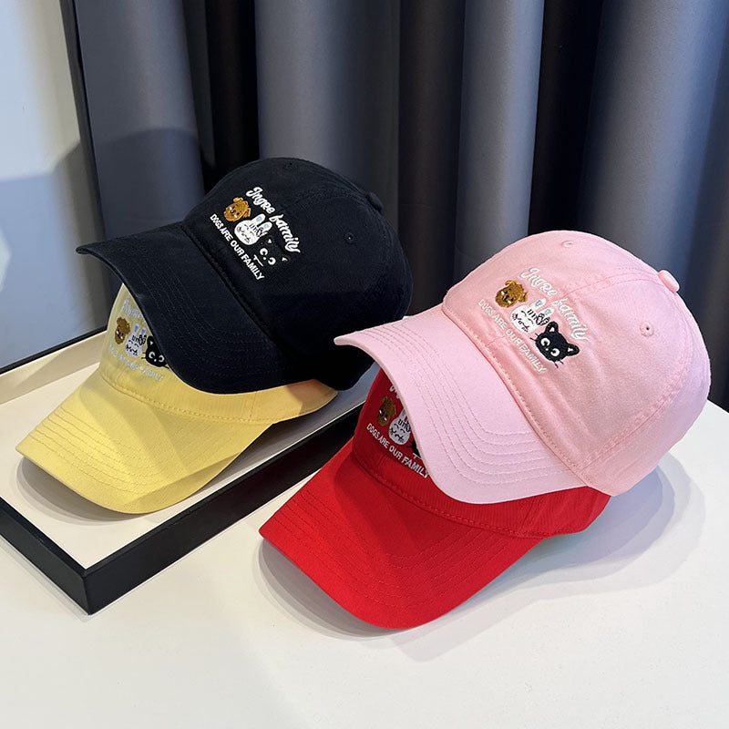Wholesale cute cartoon animal embroidery cartoon cotton baseball cap