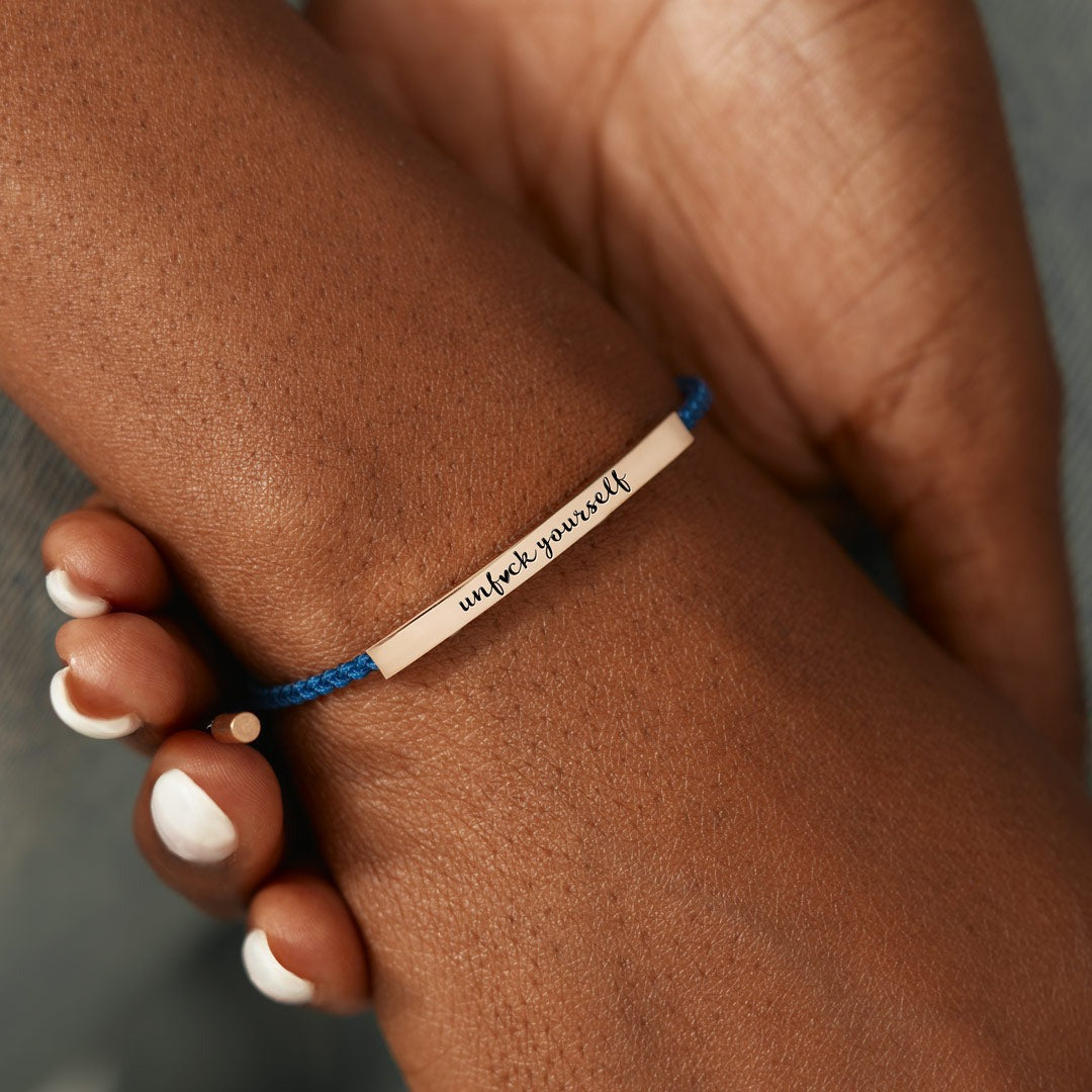 Wholesale Unchained Bracelet UNF CK YOURSELF Braided Lucky Bracelet Miyuki Stainless Steel Bracelets ACC-BT-KLE003