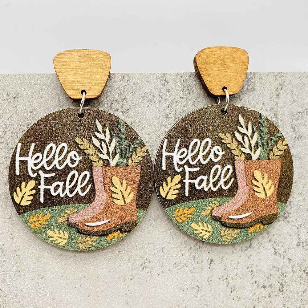 Wholesale Wood Earrings Vintage Earrings Thanksgiving Day