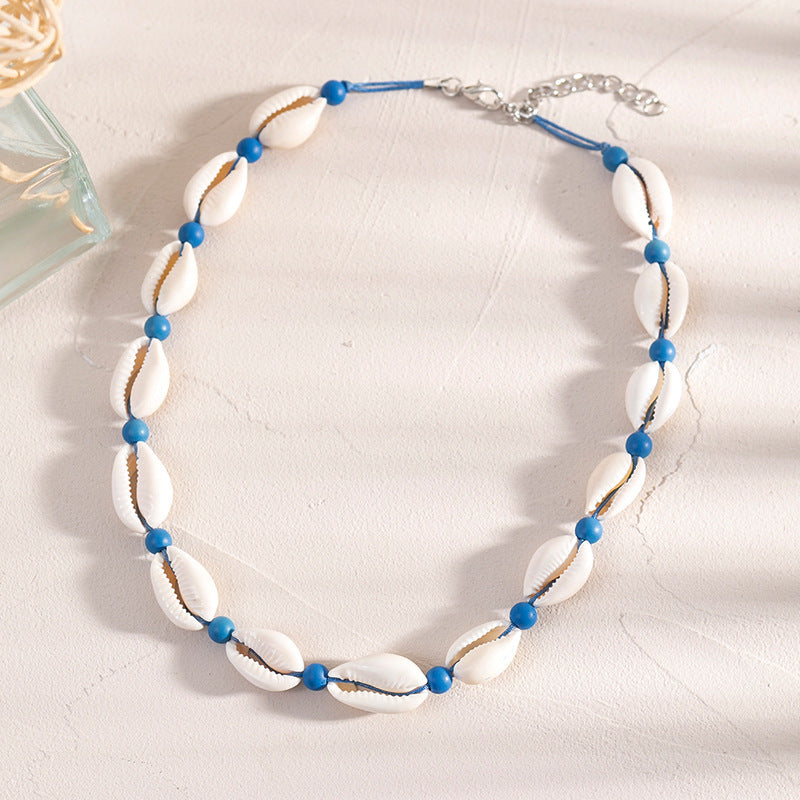 Wholesale Starfish Shell Necklace Adjustable Braided Bracelet Necklace Set ACC-NE-XLH003