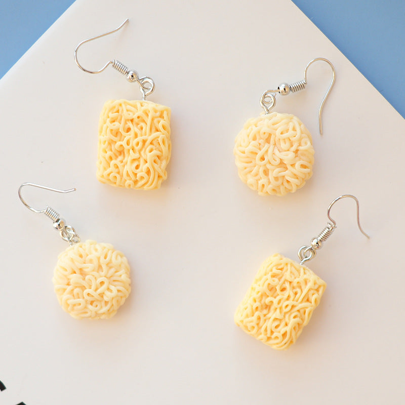 Wholesale  10pcs Creative  Fries Instant Noodles Earrings