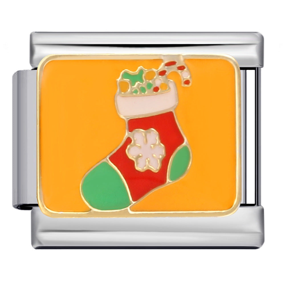 Wholesale Italian Charm Bracelet 9mm DIY Splicing Christmas Elements Stainless Steel Composable Bracelet