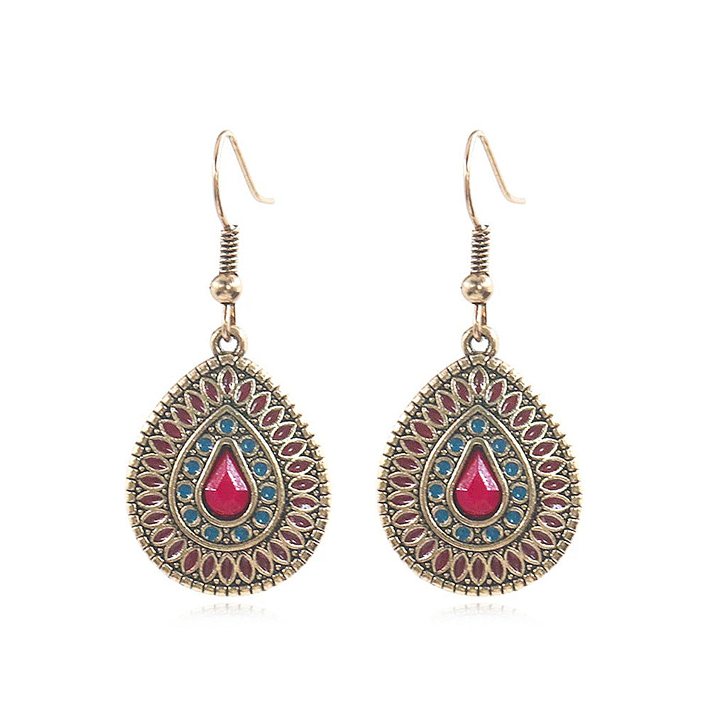 Wholesale Bohemian Ethnic Geometric Drop Earrings Zinc Alloy Fashion Accessory for Boutique Resale